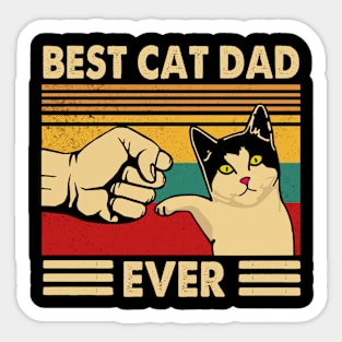 Best Cat Dad Ever Shirt Funny Cat Daddy Vintage Fathers Day Sticker